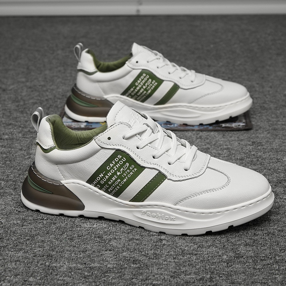 Men's Leather White Shoes New Autumn Casual Trend Sports Shoes