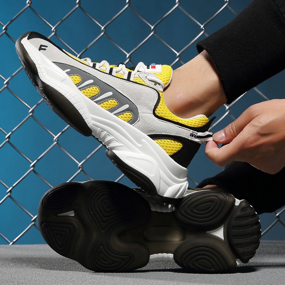 Summer New Mesh Breathable Thick-Soled Increased Sneakers Lace-Up Casual Trend Men's Shoes
